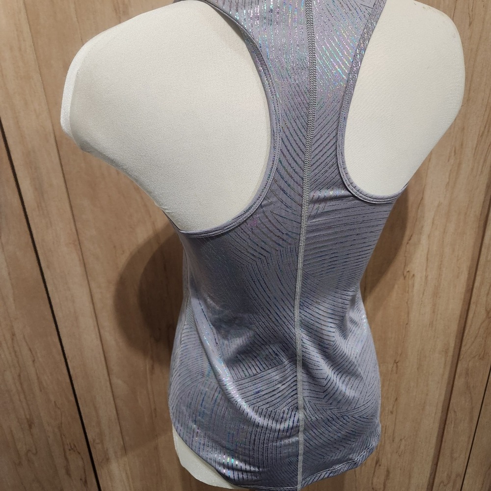 Fila Sport Womens XS Purple Holographic Iridescent Racerback Tank Top Activewear - Picture 2 of 5